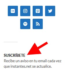 Cómo suscribirte a la newsletter de instantes.net