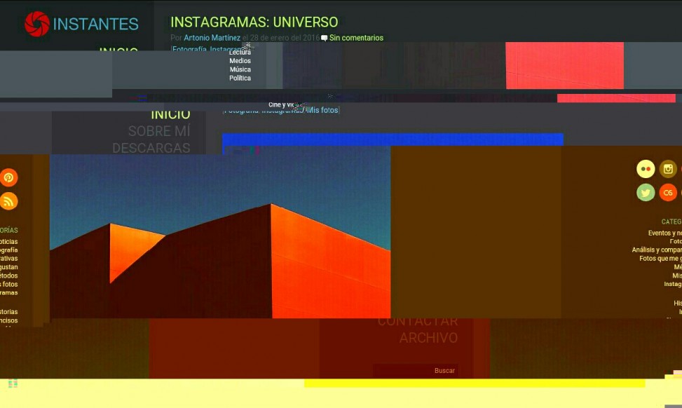 Instantes.net desintegrándose en busca de un nuevo diseño