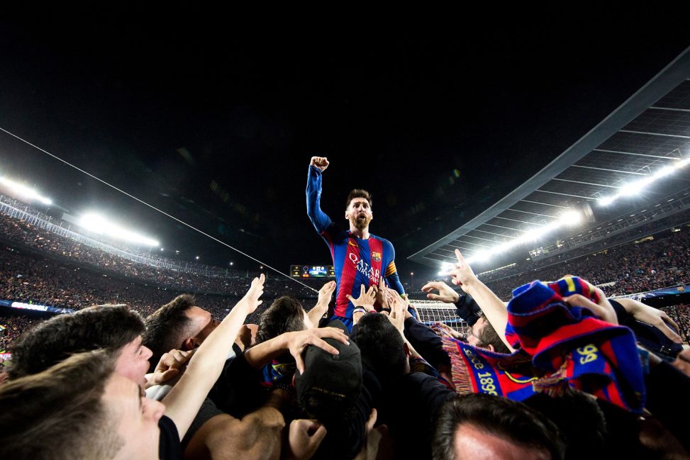 Messi celebrando el 6-1 frente al PSG © Santiago Garcés