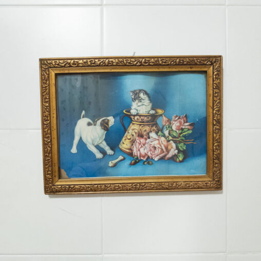 "En al casa rural" foto de un cuadro kirstch encontrado en una casa rural de la Alpujarra granadina
